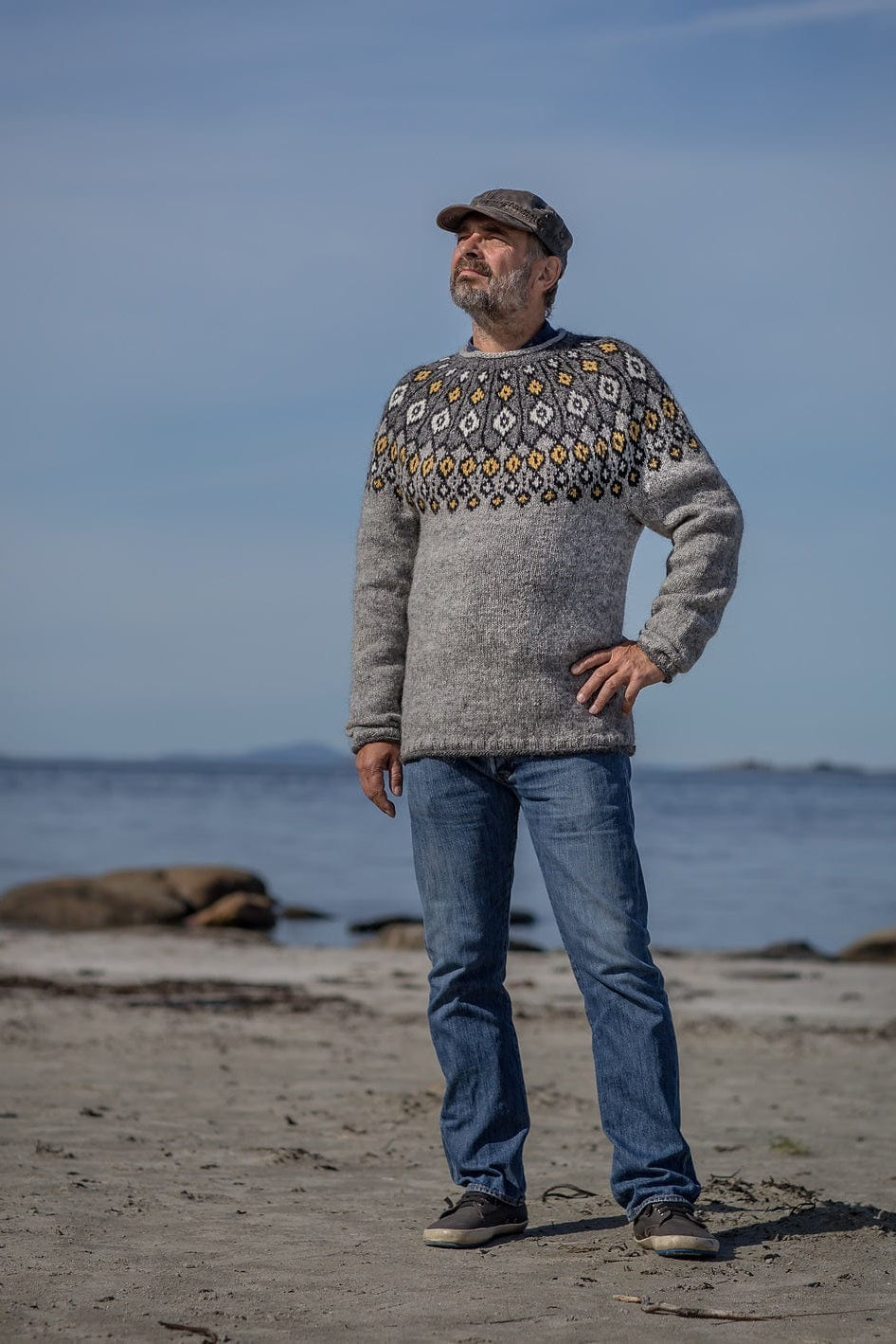 Rudy Unisex Grey Lettlopi Wool sweater - Knitting Kit - The Icelandic Store