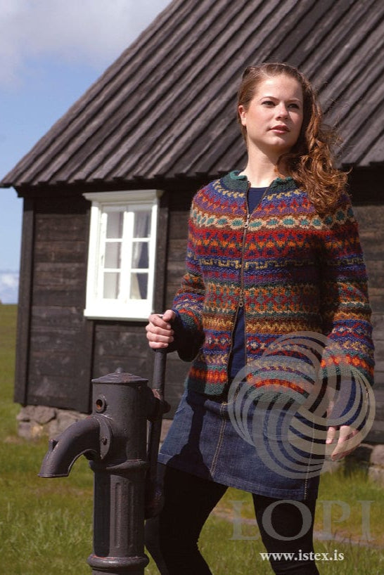 Saga - Brightly colored wool sweater - Knitting Kit - The Icelandic Store