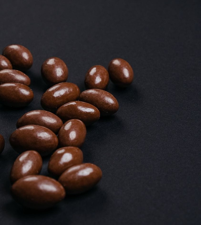 Soft Black Licorice pieces covered in Icelandic milk chocolate.