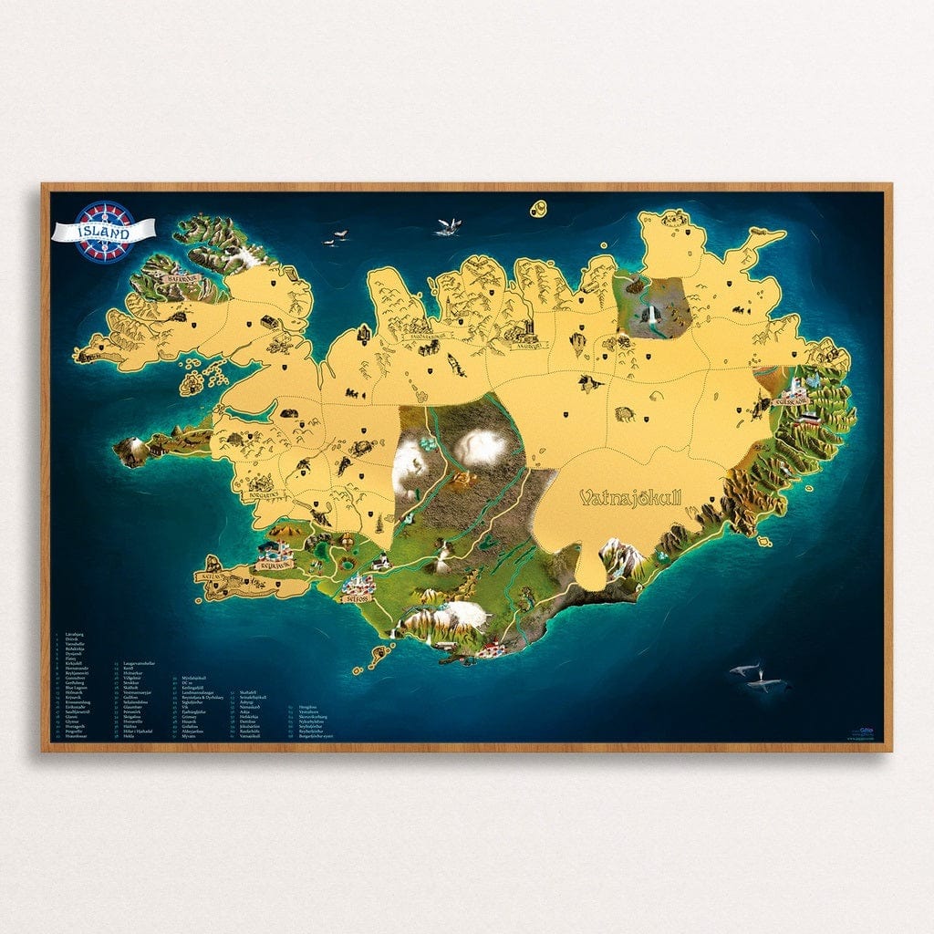 Scratch Off Iceland Map Wall Poster Art Prints - The Icelandic Store