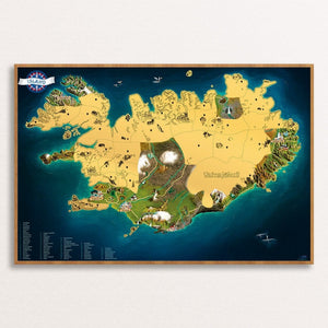 Scratch Off Iceland Map Wall Poster Art Prints