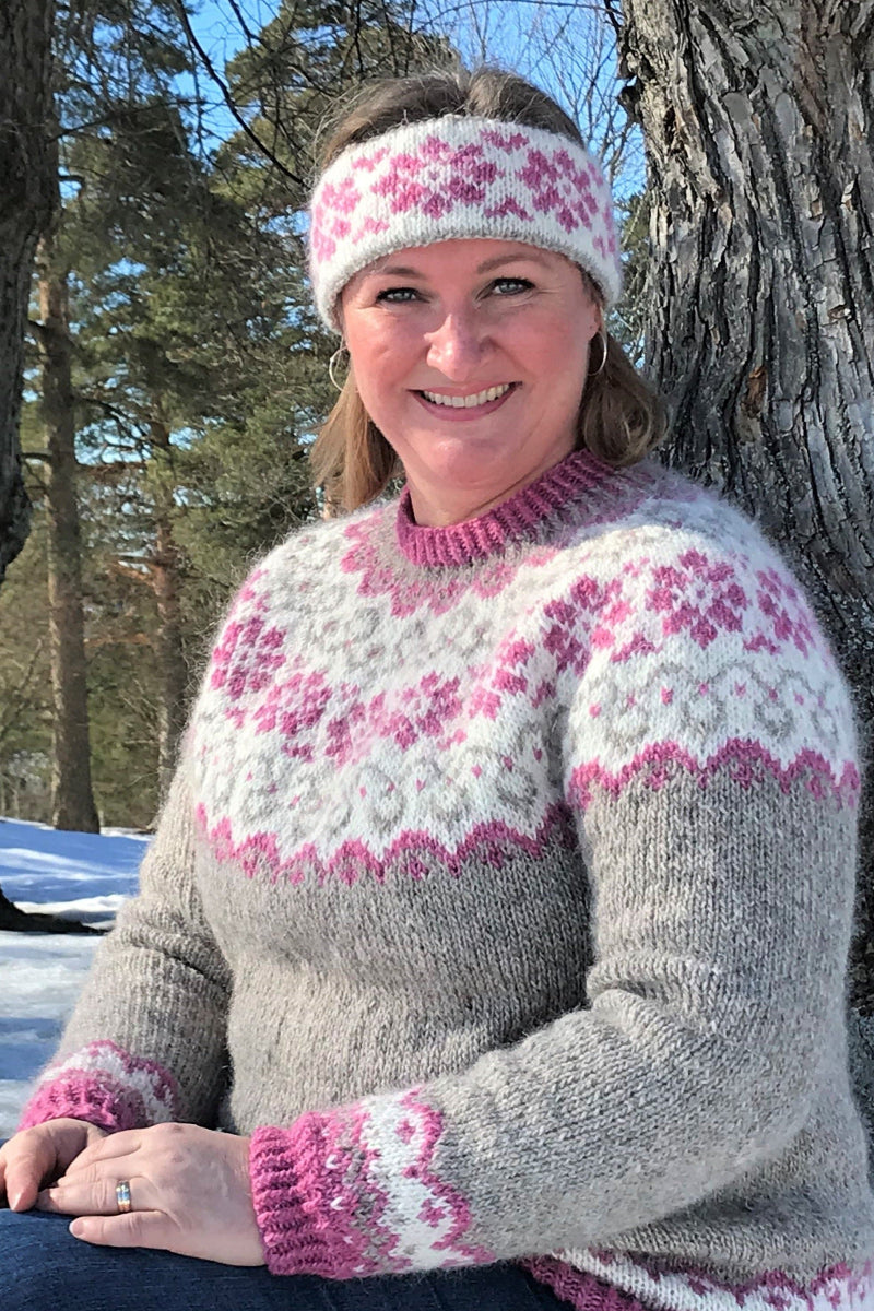 Sundrops - Lettlopi Orange & Yellow wool sweater Knitting Kit - The Icelandic Store