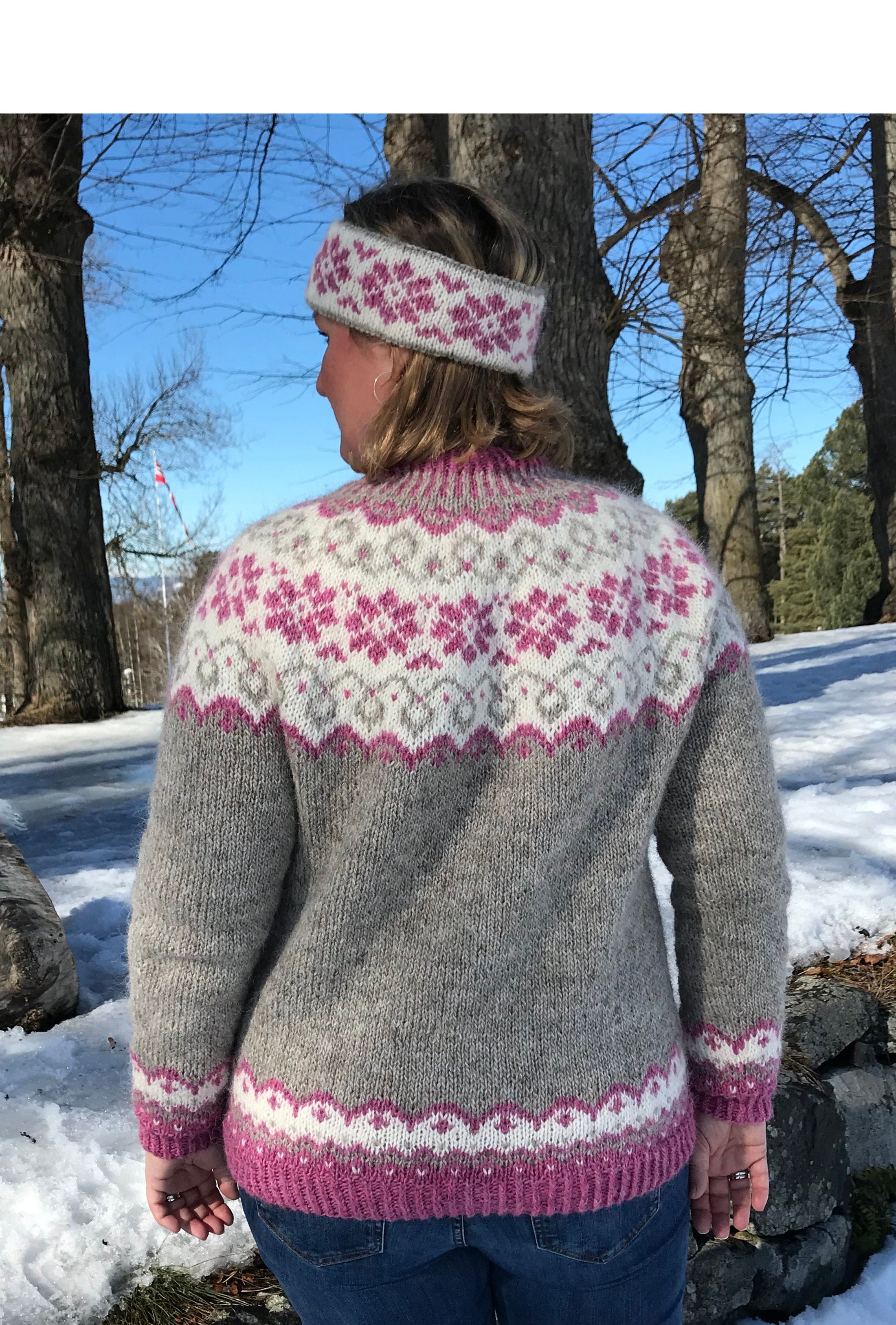 Sundrops - Lettlopi Light and Pink wool sweater Knitting Kit - The Icelandic Store