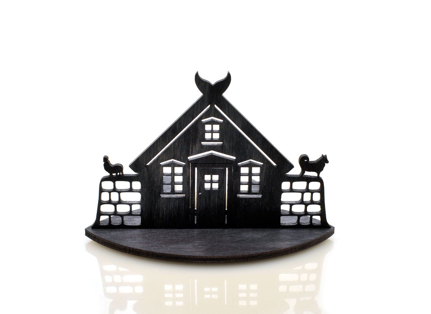 Old Icelandic Farmhouse Shaped Plywood Candle Holder Laser Cut - The Icelandic Store