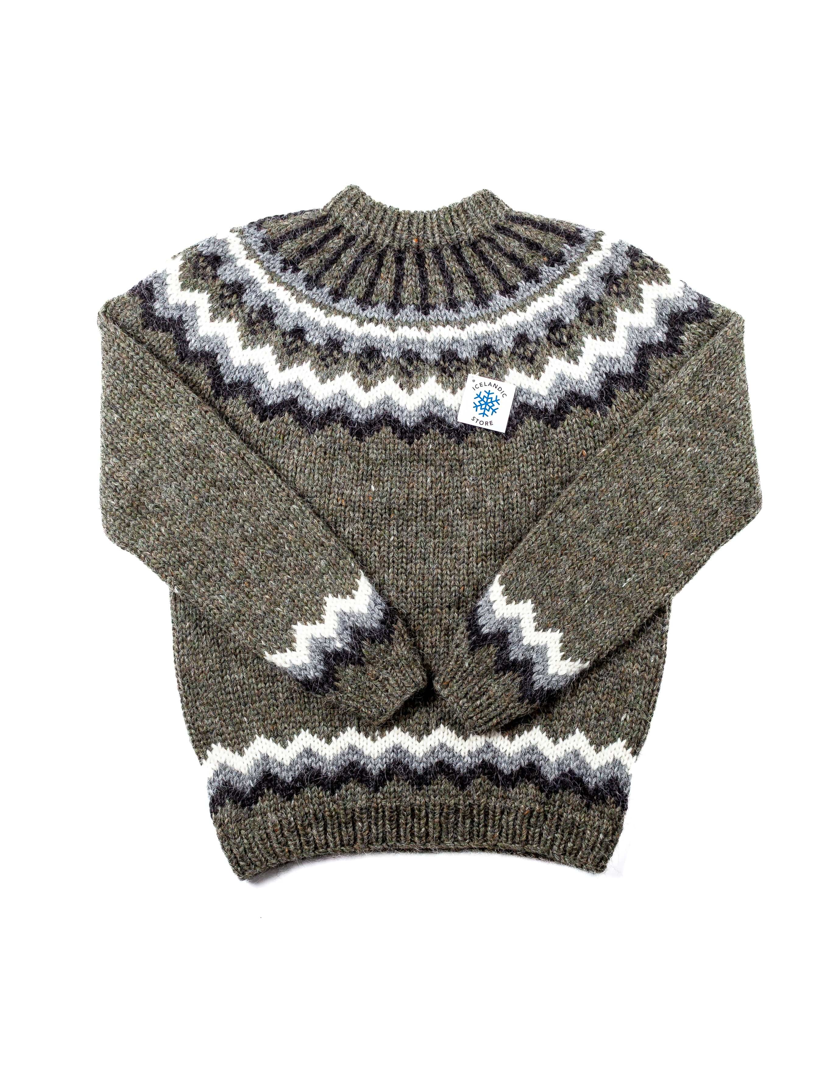 Valur  - Frost Grass Green Icelandic Wool Sweater - The Icelandic Store