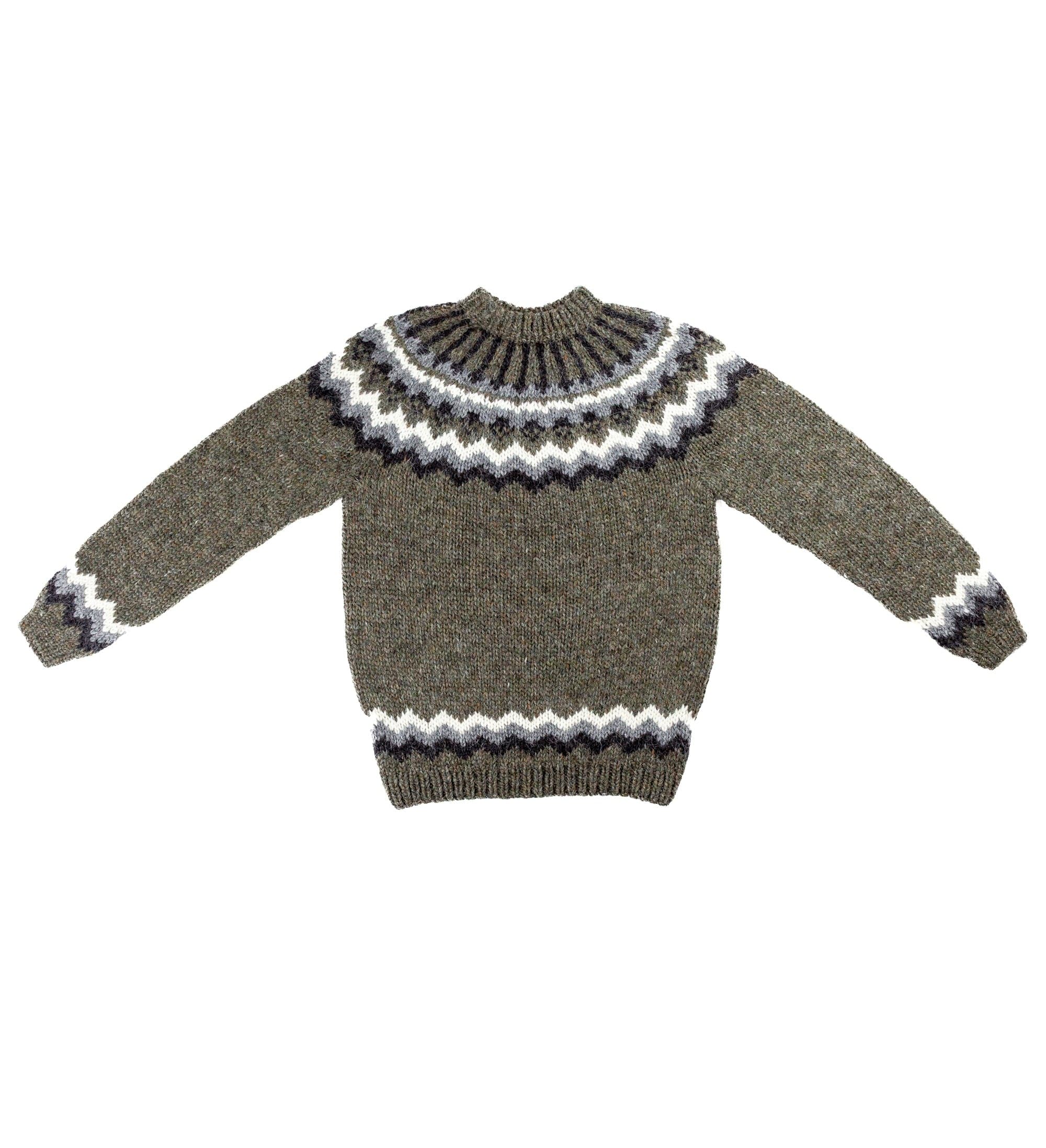 Valur - Frost Grass Green Icelandic Wool Sweater - The Icelandic Store