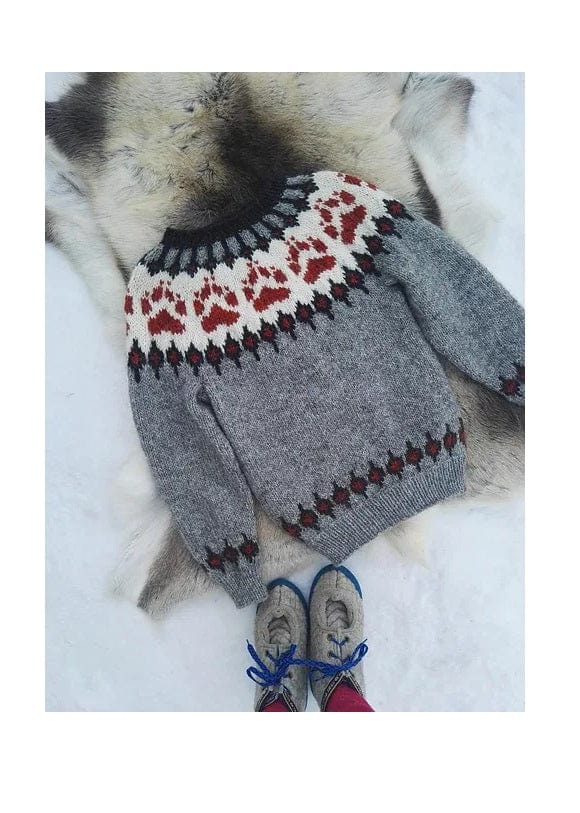 The Wilderness sweater Burnt Orange - Alafosslopi Knitting Kit - The Icelandic Store