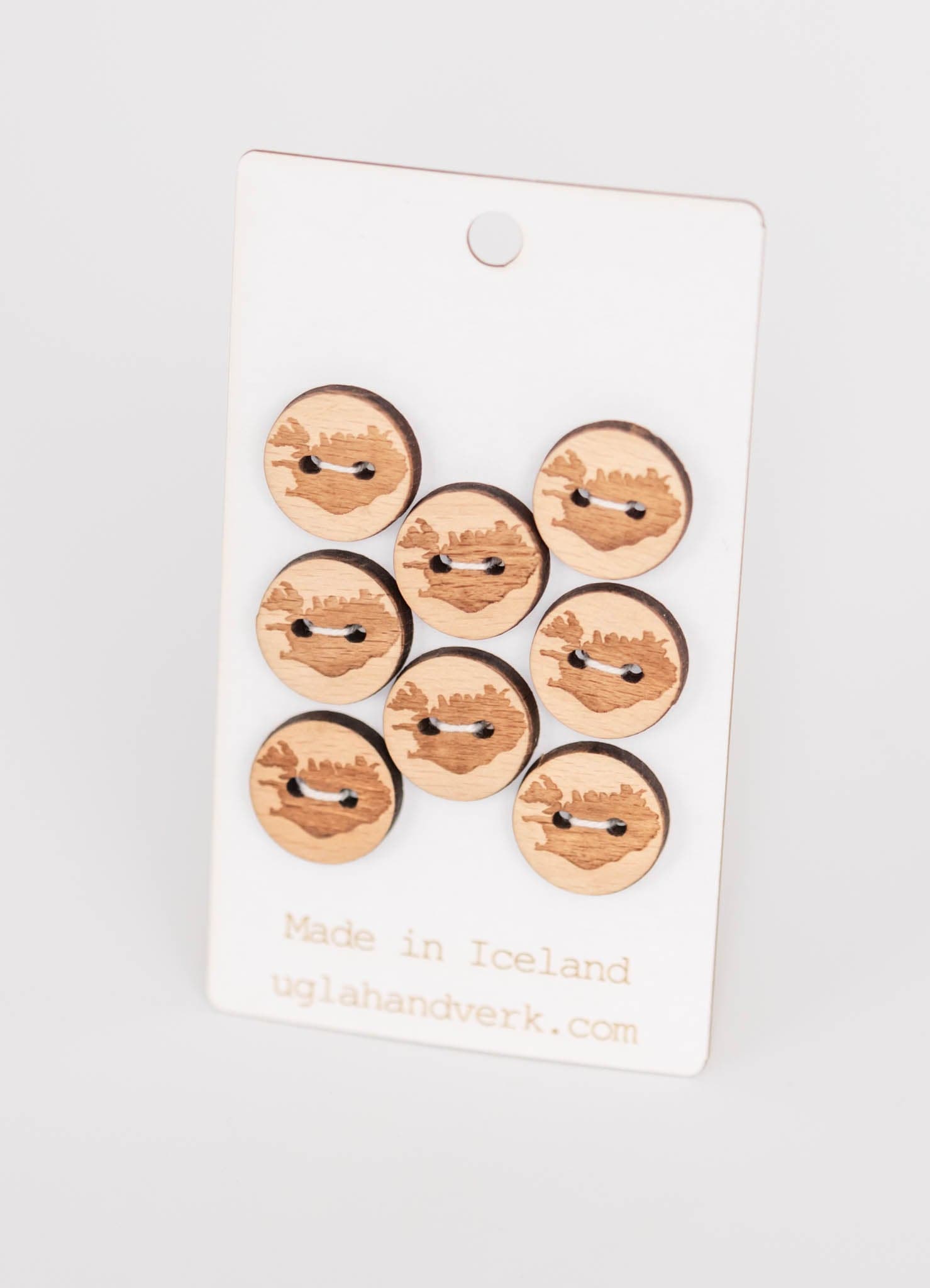 Wooden Buttons - Map of Iceland - The Icelandic Store
