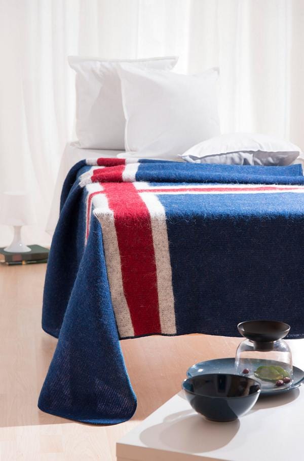 Icelandic Wool Blanket - National flag pattern of Iceland