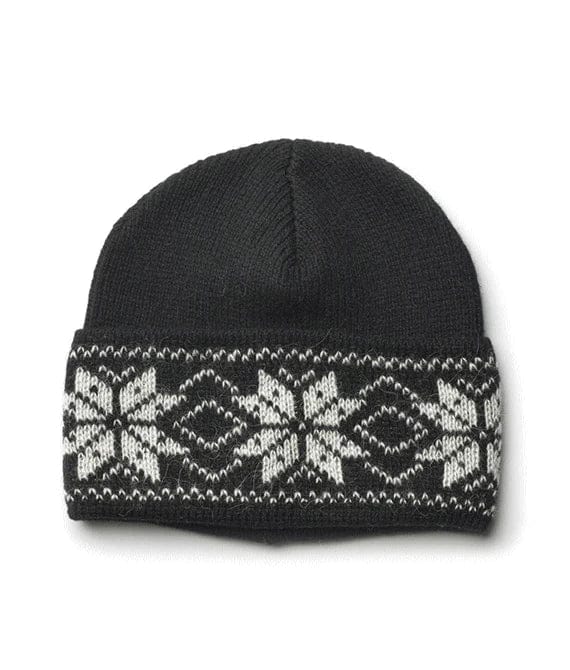 White Wool Hat - Eight Petalled Rose Flower pattern - The Icelandic Store