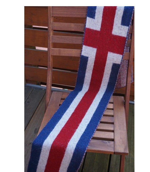 Wool scarf with Icelandic national flag - The Icelandic Store