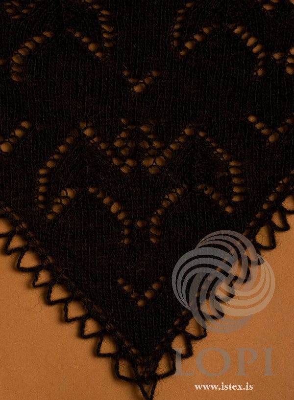 Close view of the Blaka lace and its crocheted chain-loop edge