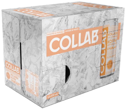 Ginger & Peach 12 pack — Collagen Energy Drink (330 ml)