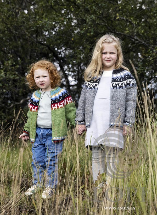 Kisi cardigans in both colourways — light grey and spring green