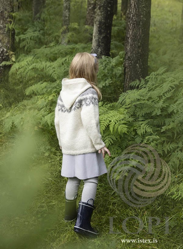 Back of the Smástirni jacket, showing the hood