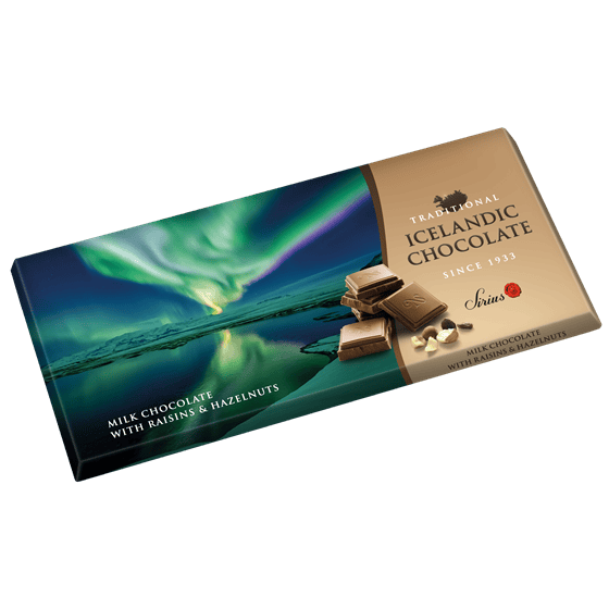 TRADITIONAL ICELANDIC CHOCOLATE WITH HAZELNUTS & RAISINS