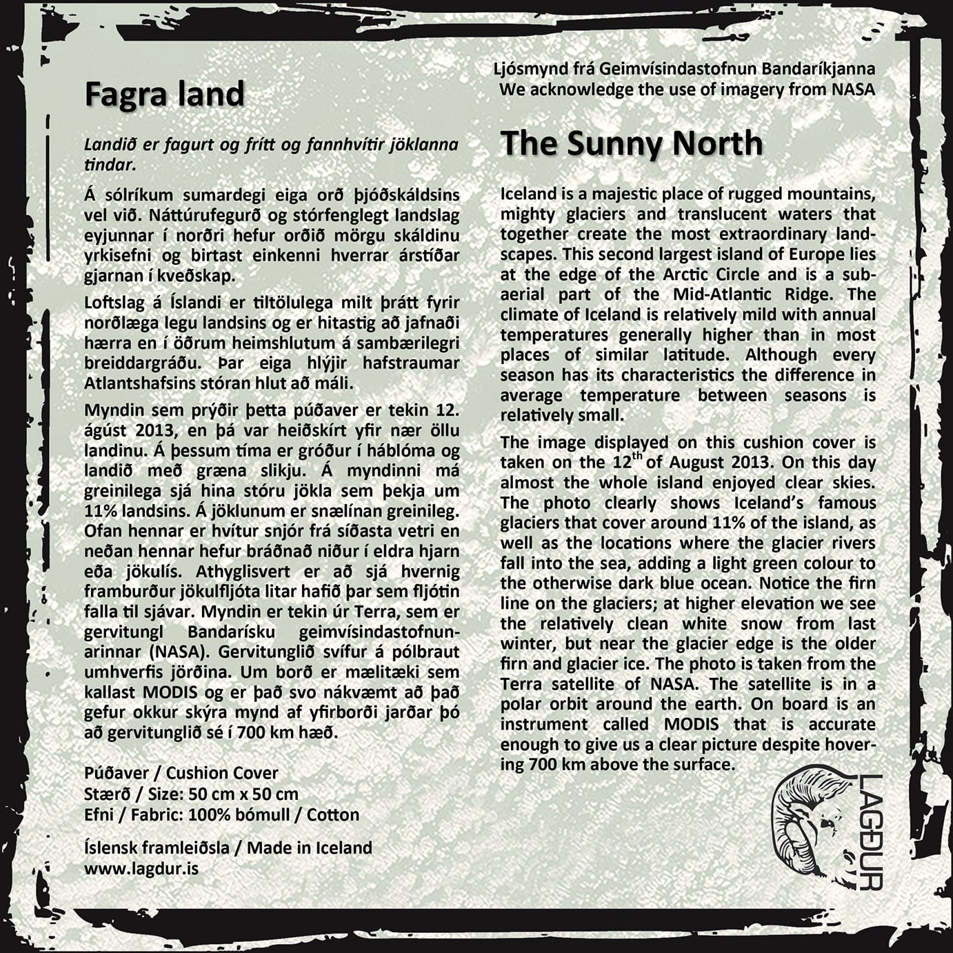 Satellite image of Iceland - Cushion Cover