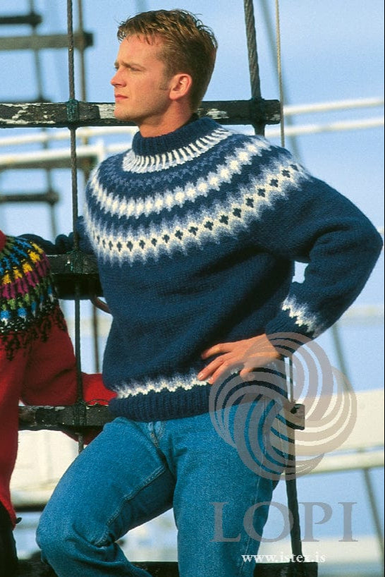 Freyr Blue Icelandic sweater (12-19) - Knitting Kit - The Icelandic Store