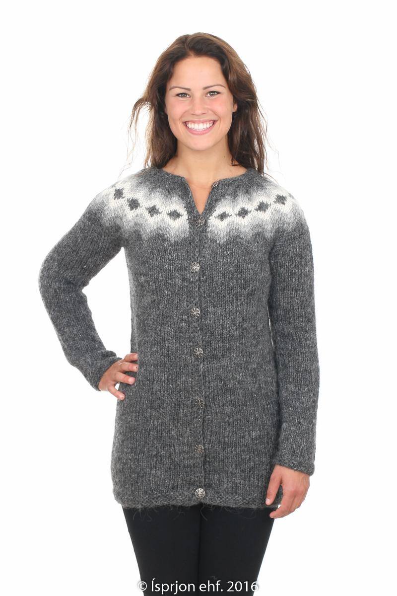 Sif - Icelandic Wool Cardigan - Dark Grey - icelandicstore.is