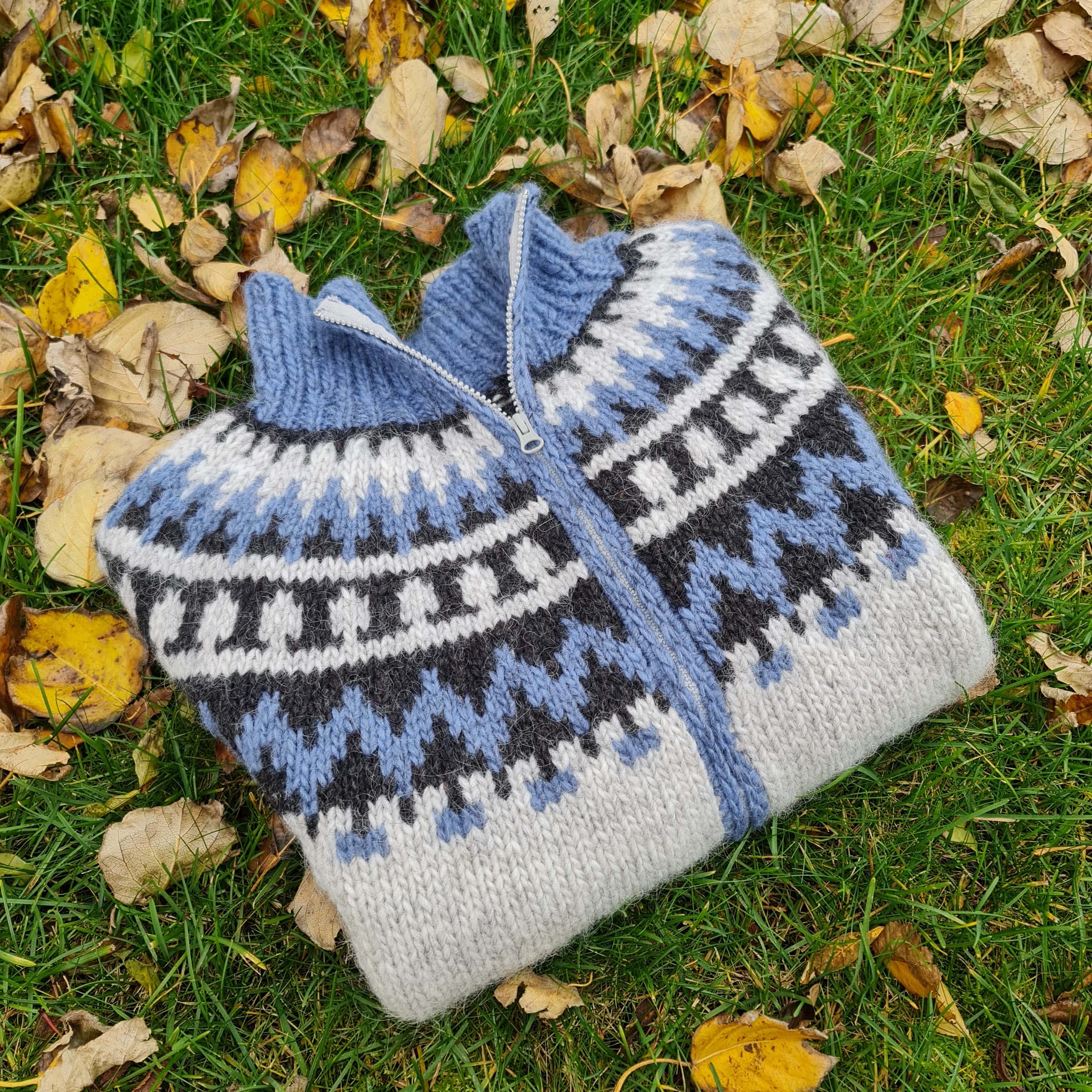 Garri - Icelandic Cardigan - Grey-Blue - icelandicstore.is