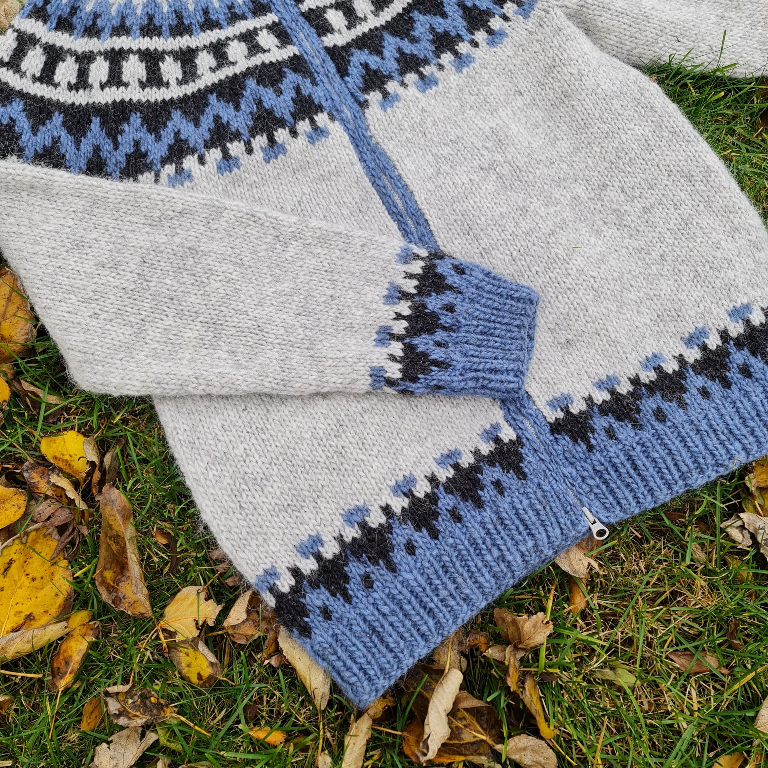Garri - Icelandic Cardigan - Grey-Blue - icelandicstore.is