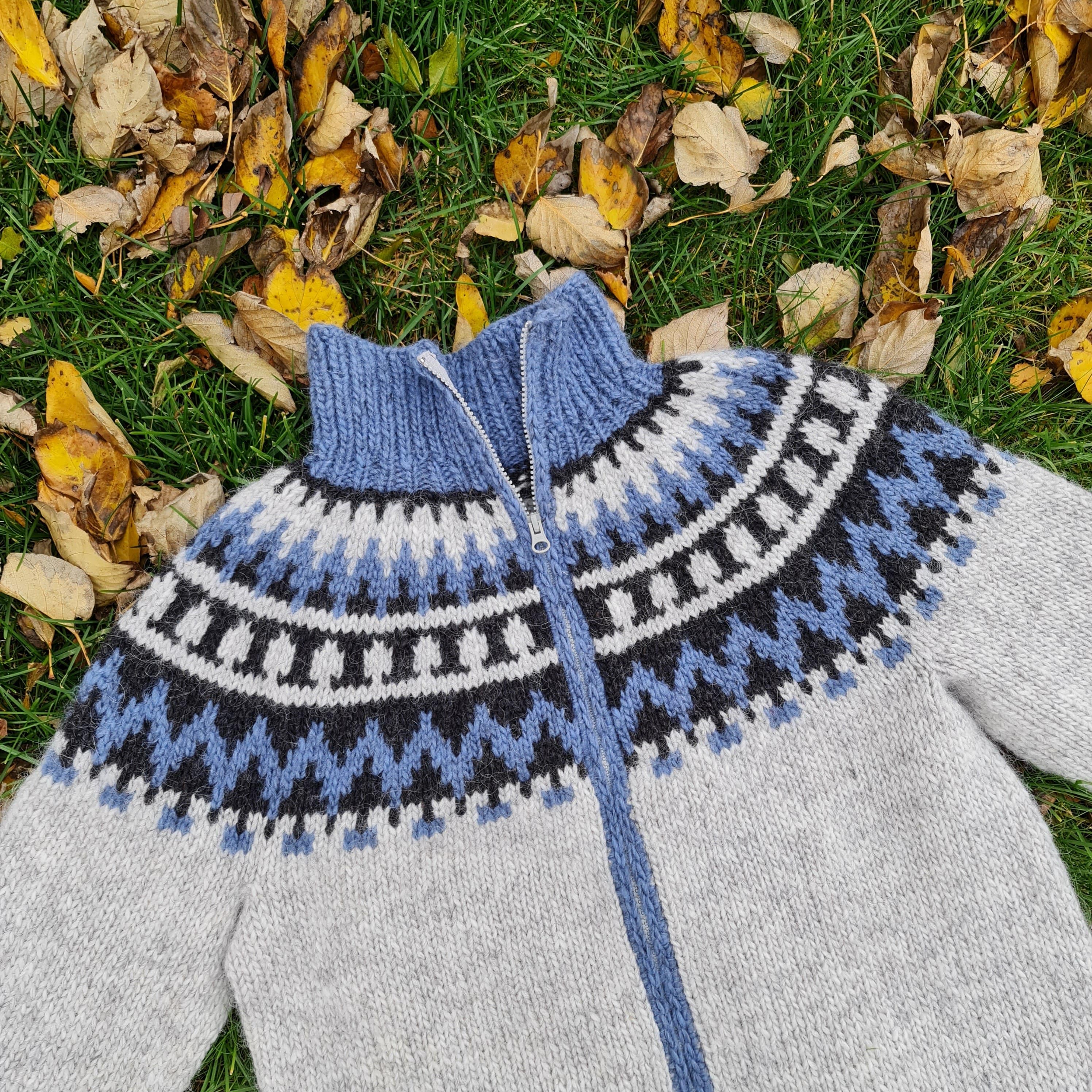 Garri - Icelandic Cardigan - Grey-Blue - icelandicstore.is