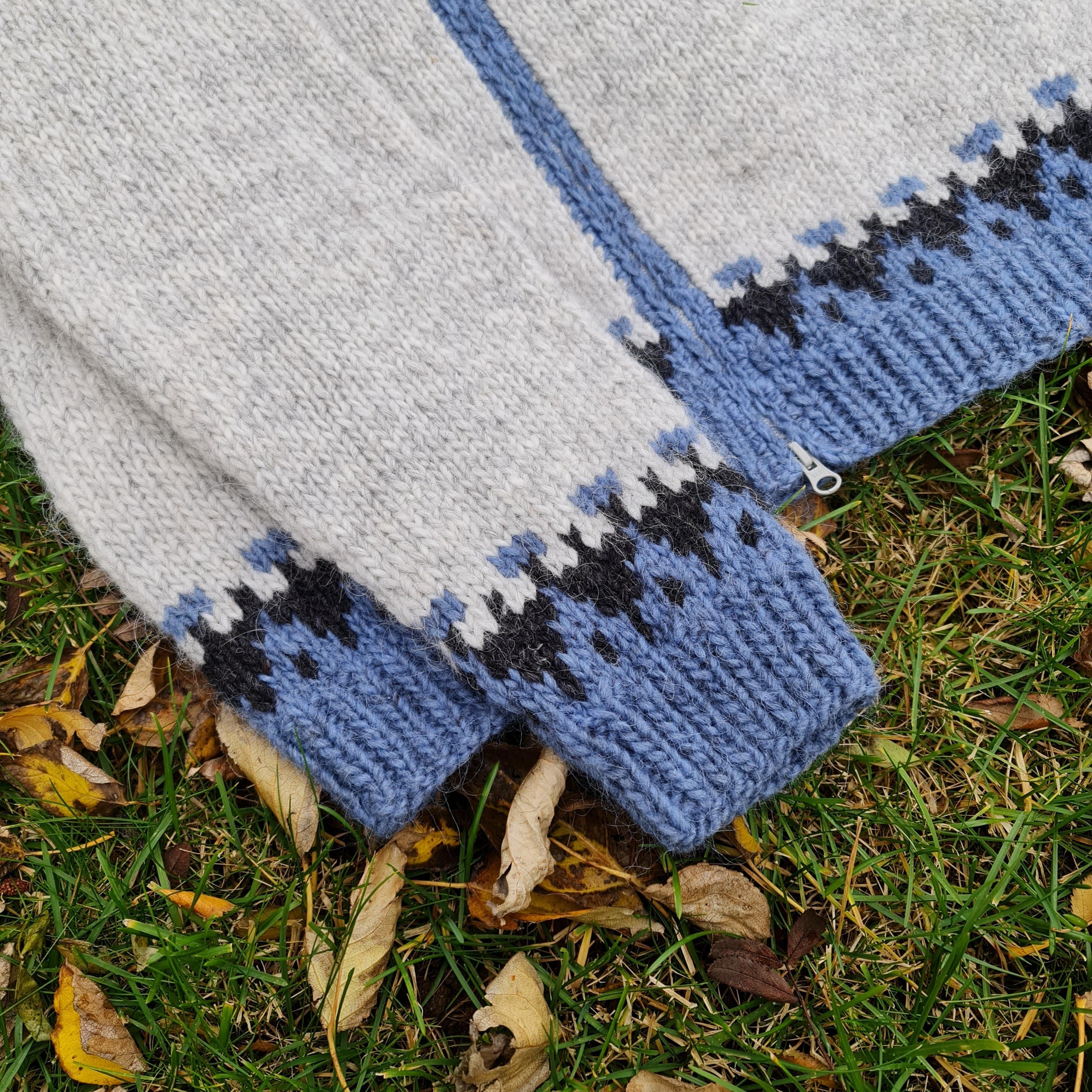 Garri - Icelandic Cardigan - Grey-Blue - icelandicstore.is