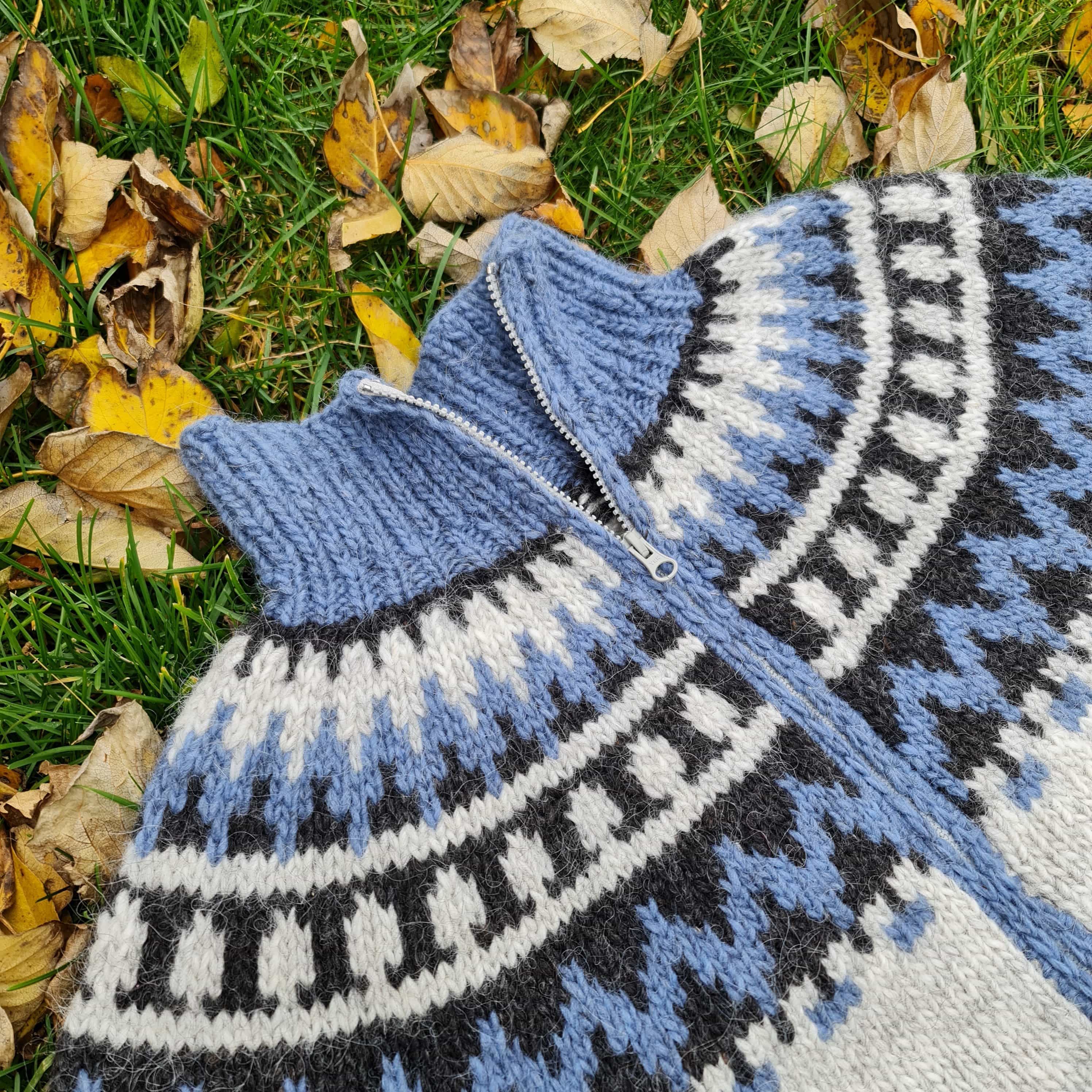 Garri - Icelandic Cardigan - Grey-Blue - icelandicstore.is