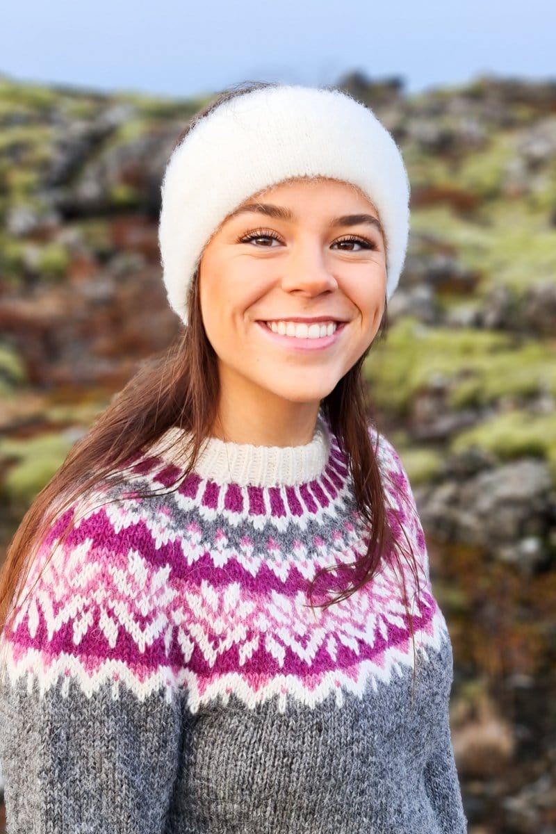 Garðaprjón - White Headband - icelandicstore.is
