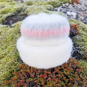 Brushed Wool Hat - White/Pink