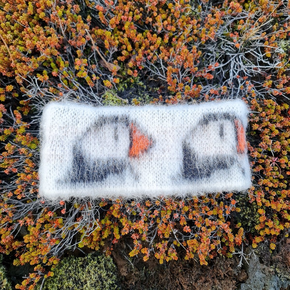 Garðaprjón - White Puffin Headband - icelandicstore.is