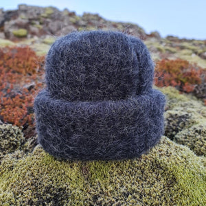 Brushed Wool Hat - Black Heather