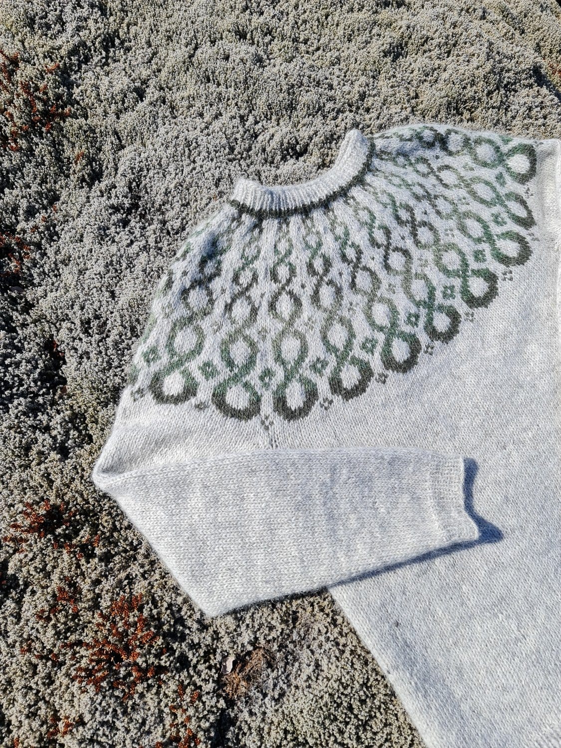 Eternity - Grey/Green Icelandic Sweater - The Icelandic Store