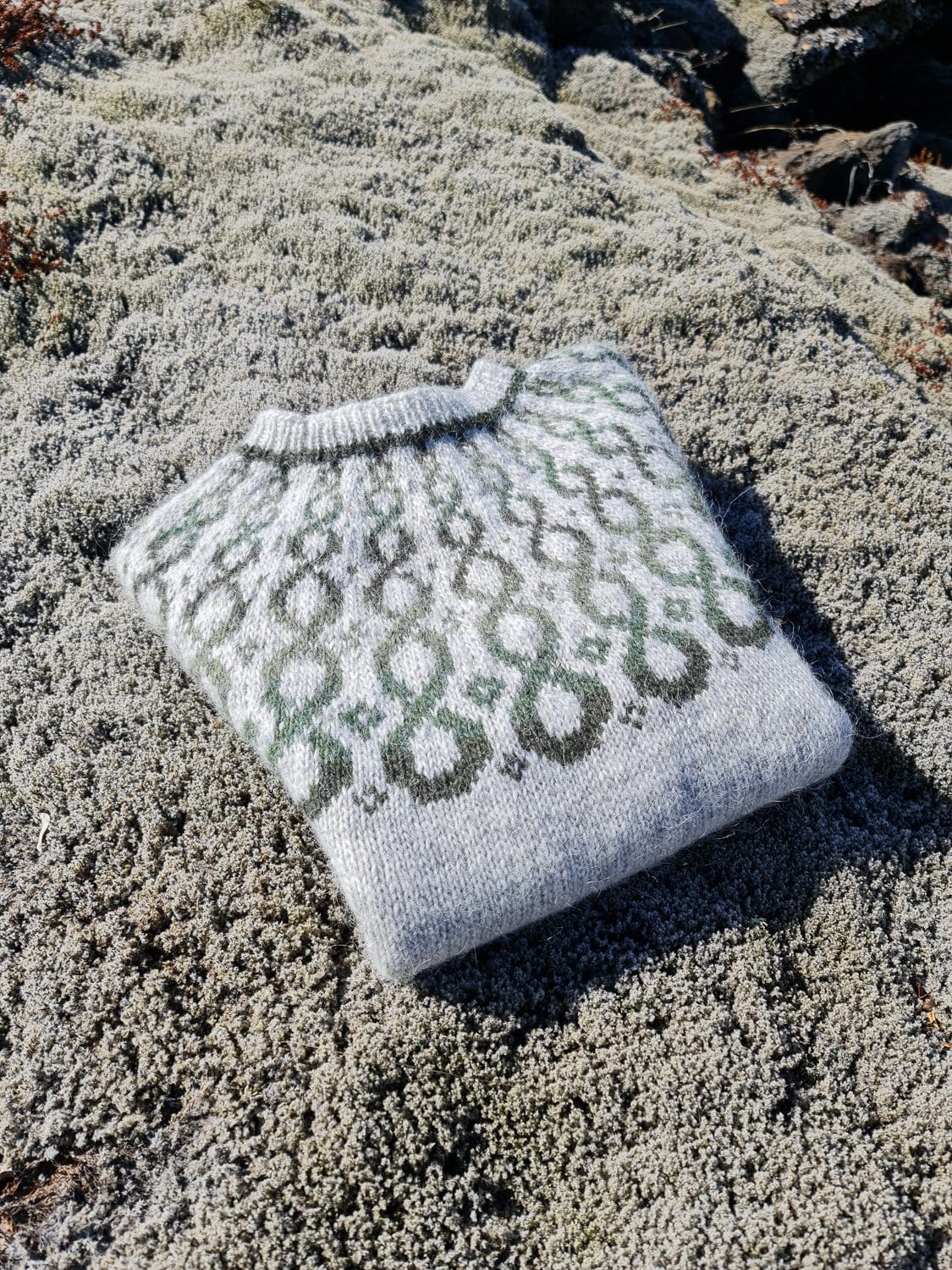 Eternity - Grey/Green Icelandic Sweater - The Icelandic Store