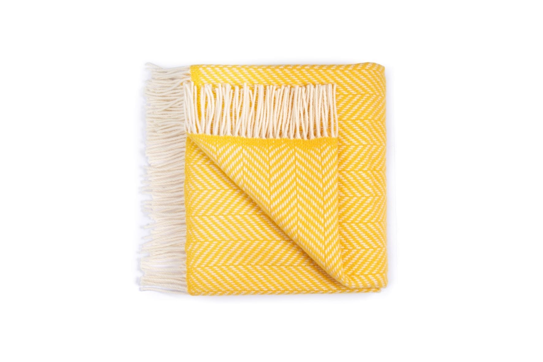 Nordic Herringbone blanket - Yellow - The Icelandic Store