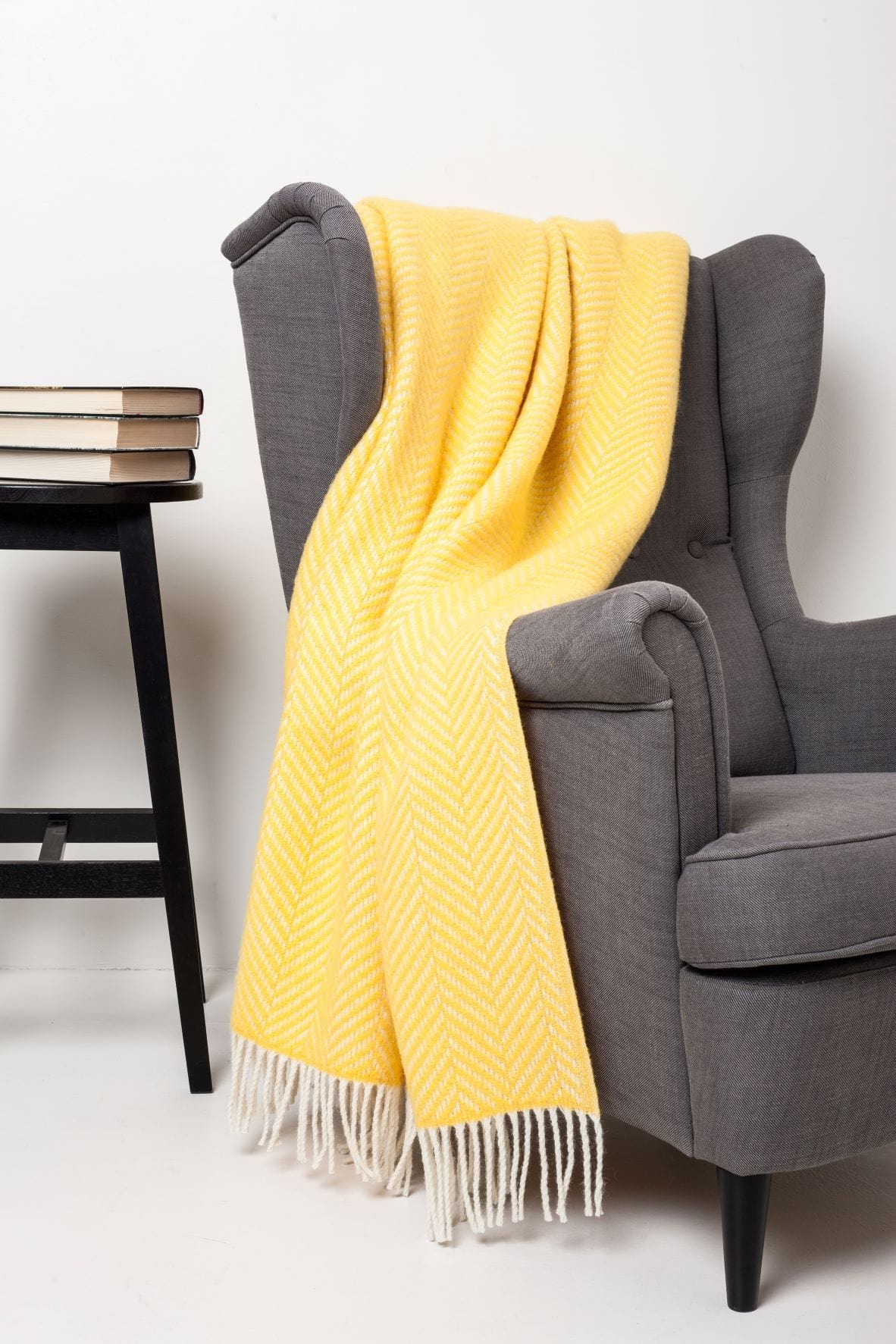 Nordic Herringbone blanket - Yellow - The Icelandic Store