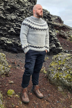 Baldur - Icelandic Sweater - Grey