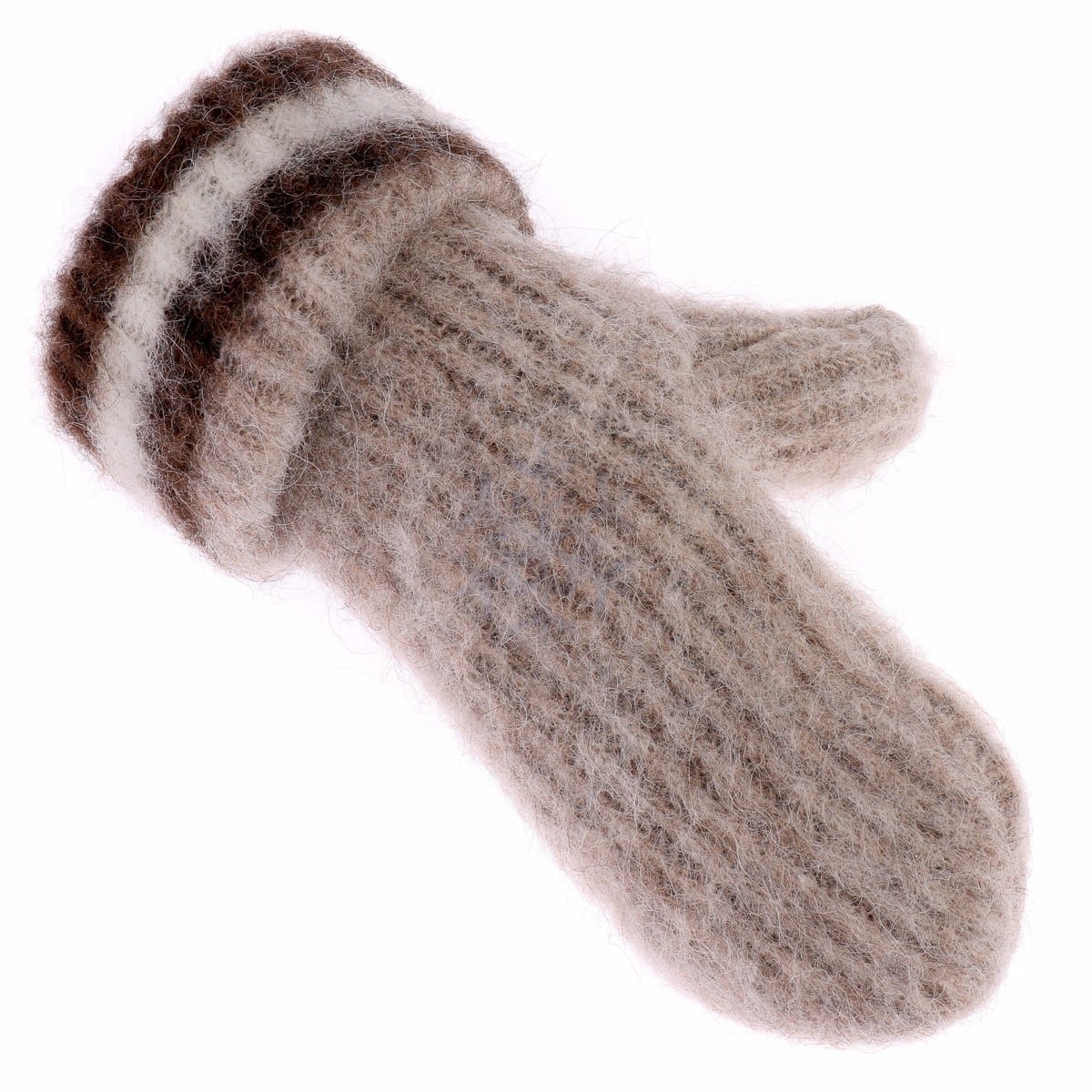 Brushed Wool Mittens - Brown - icelandicstore.is