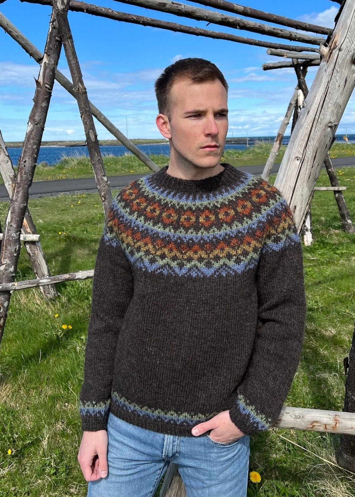 Free Icelandic Wool Sweater mens knitting patterns | Gjöf download jumper patterns