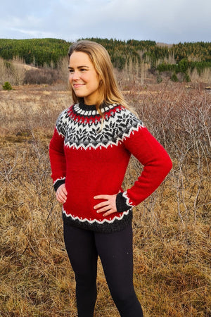 Gersemi - Icelandic Sweater -Red