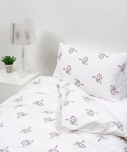Blóðbergsflétta - Arctic thyme pattern Cotton Bedding Set - The Icelandic Store