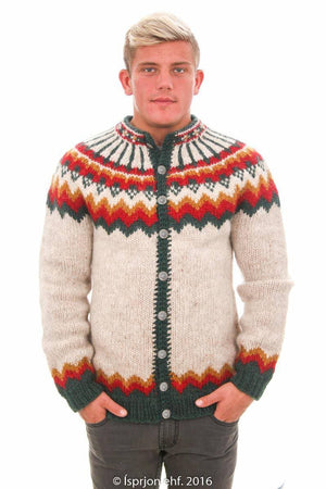 Mímir - Icelandic Cardigan Sweater - Beige