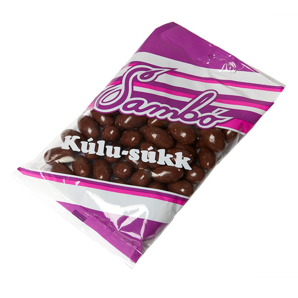 Sambo-Kulusukk. Chocolate coated liquorice balls. Icelandic candy