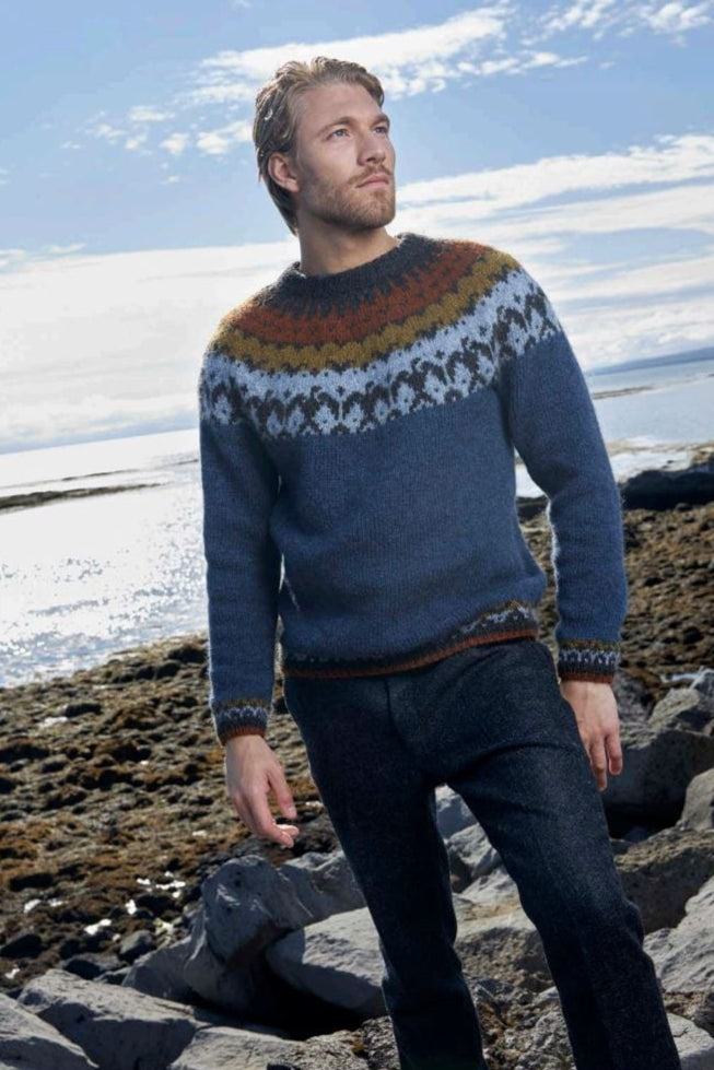 Skarfar Blue - Knitting Kit - The Icelandic Store