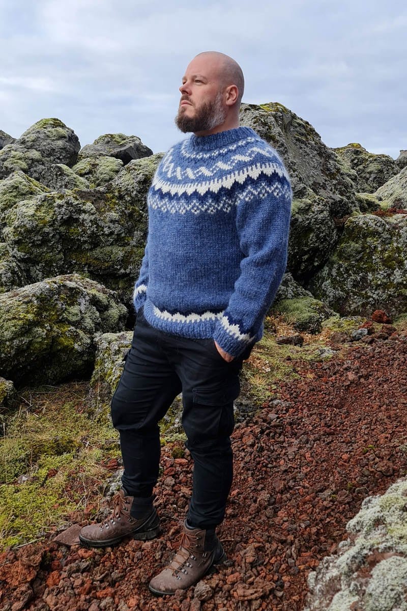 Váli - Icelandic Sweater - Denim Heather - The Icelandic Store
