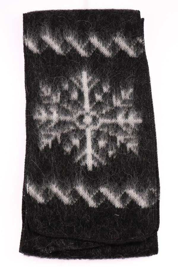 Brushed Wool - Black / Snowflakes - icelandicstore.is