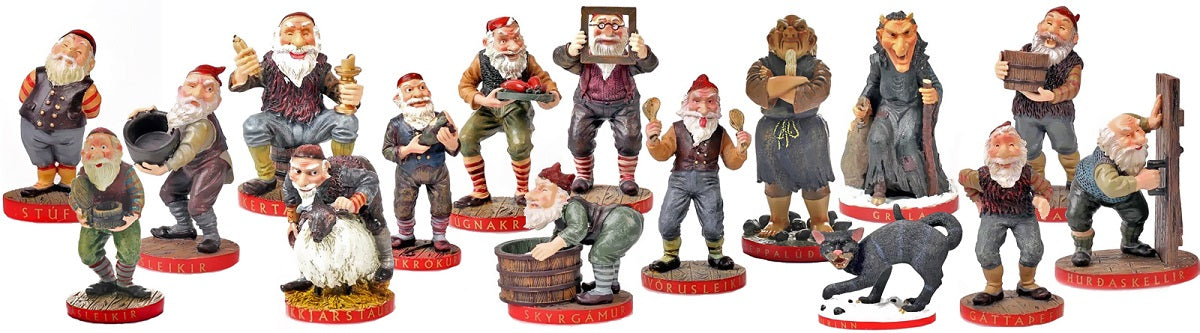The 13 yule lads from Iceland. Icelandic Santa Clauses.