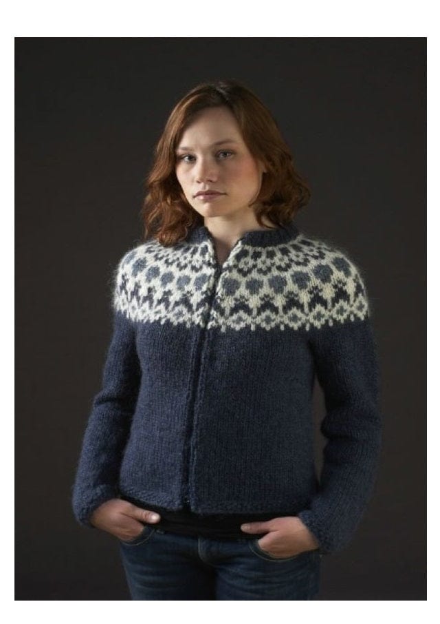 Héla - Grey Wool cardigan with zipper - Knitting kit