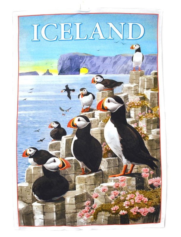 Viskustykki – Lundar | Puffins Tea Towel