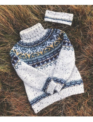 Alasuq Polar Space Blue Wool Sweater -  Alafosslopi Knitting Kit
